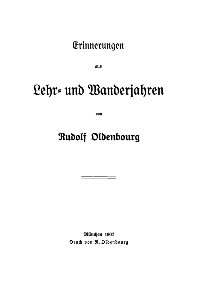 Erinnerungen aus Lehr und Wanderjahren German Edition Rudolf Oldenbourg Kitap Kapağı