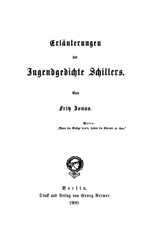 Erlauterungen der Jugendgedichte Schillers German Edition Fritz Jonas Kitap Kapağı