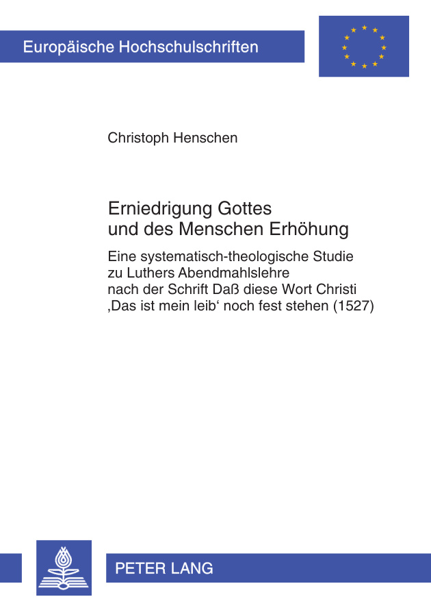 Erniedrigung Gottes und des Menschen Erhoehung German Edition Christoph Henschen Kitap Kapağı