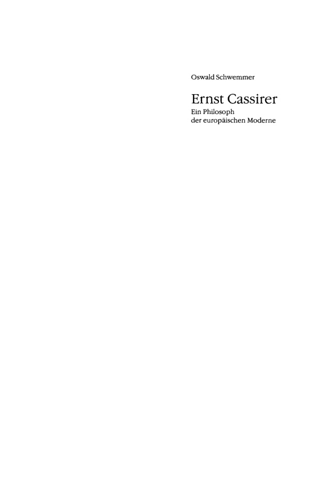 Ernst Cassirer German Edition Oswald Schwemmer Kitap Kapağı