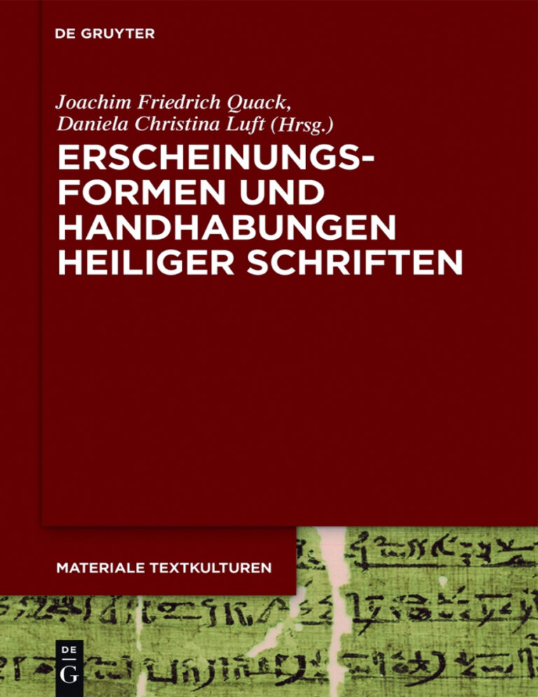 Erscheinungsformen und Handhabungen Heiliger Schriften German Edition Joachim Friedrich Quack Kitap Kapağı
