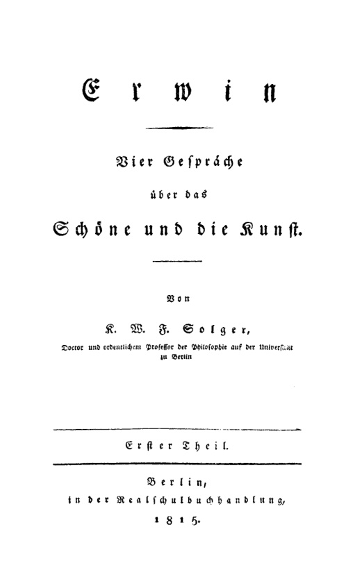 Erwin Vier Gesprache uber das Schone und die Kunst German Edition Karl Wilhelm Ferdinand Solger Kitap Kapağı