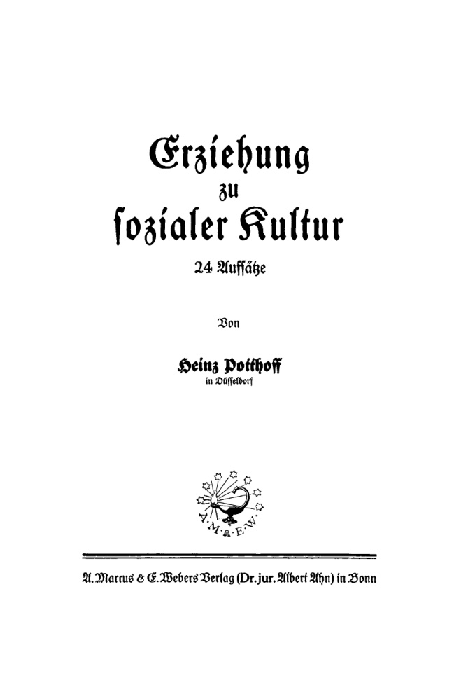 Erziehung zu sozialer Kultur German Edition Heinz Potthoff Kitap Kapağı