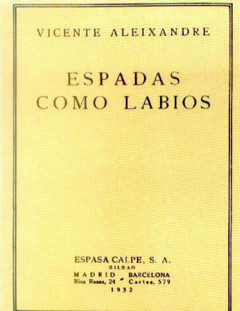 Espadas como labios Spanish Aleixandre Vicente Kitap Kapağı