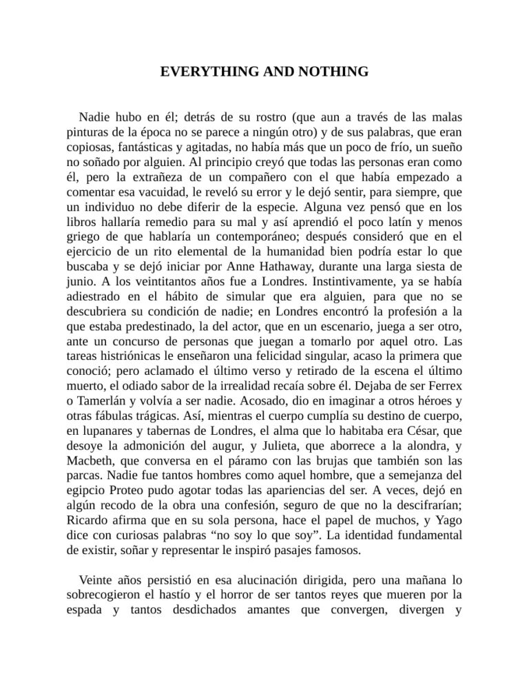 Everything and Nothing Jorge Luis Borges Kitap Kapağı
