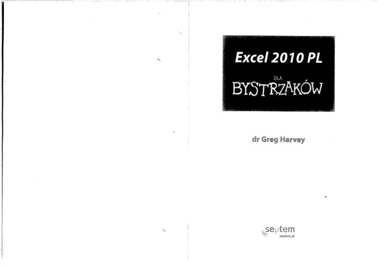 Excel 2010 PL dla bystrzaków Polish Edition Harvey Kitap Kapağı