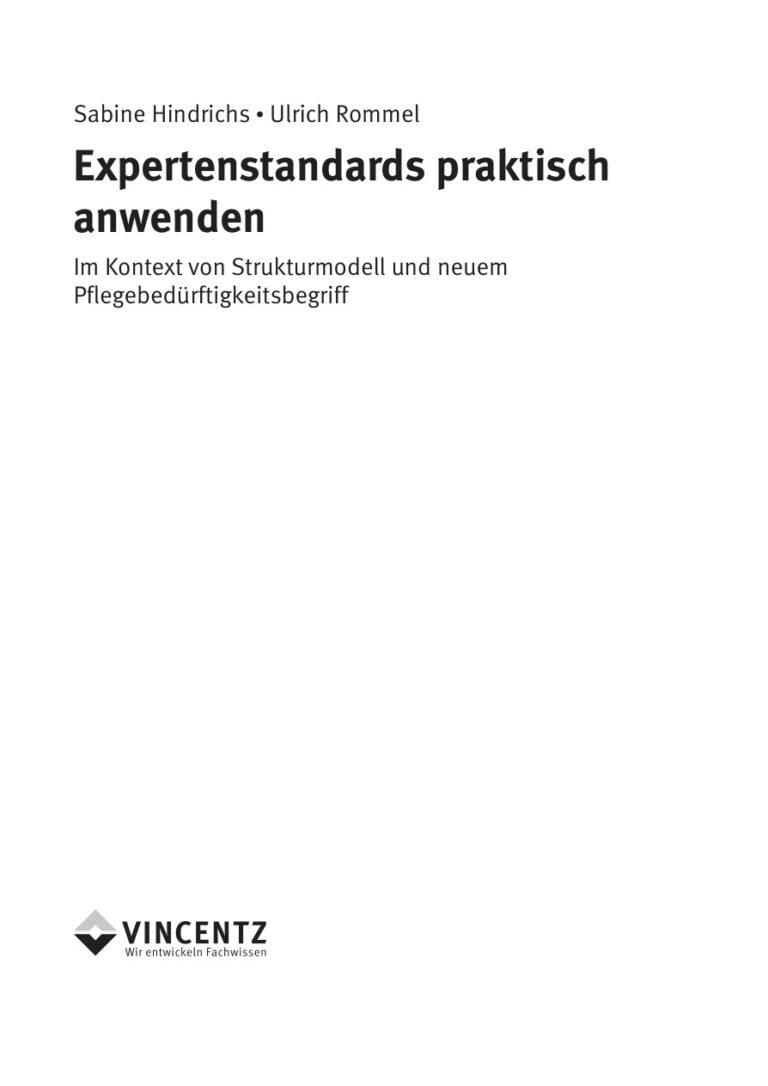 Expertenstandards praktisch anwenden German Edition Sabine Hindrichs Kitap Kapağı