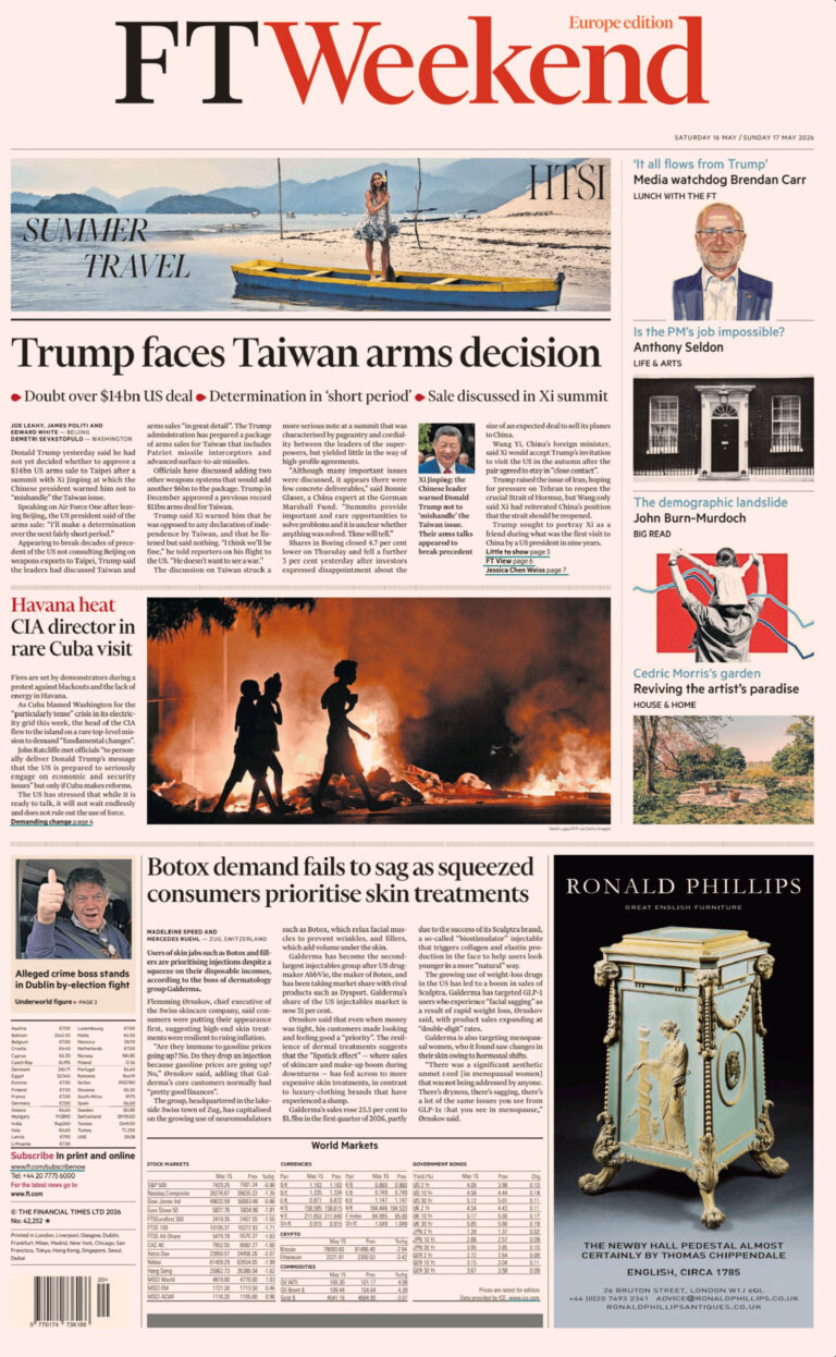 FT Weekend Europe 1617 May 2026 FT Weekend Europe Kitap Kapağı
