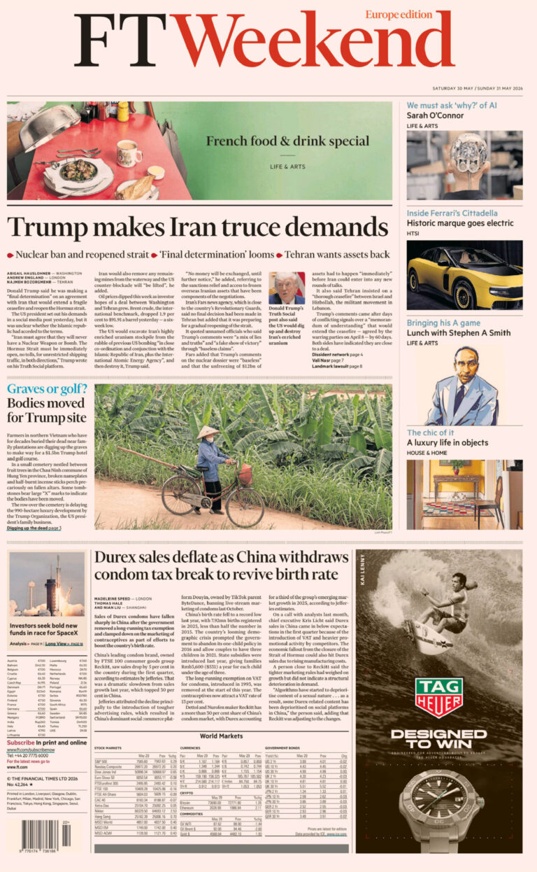 FT Weekend Europe 3031 May 2026 FT Weekend Europe Kitap Kapağı
