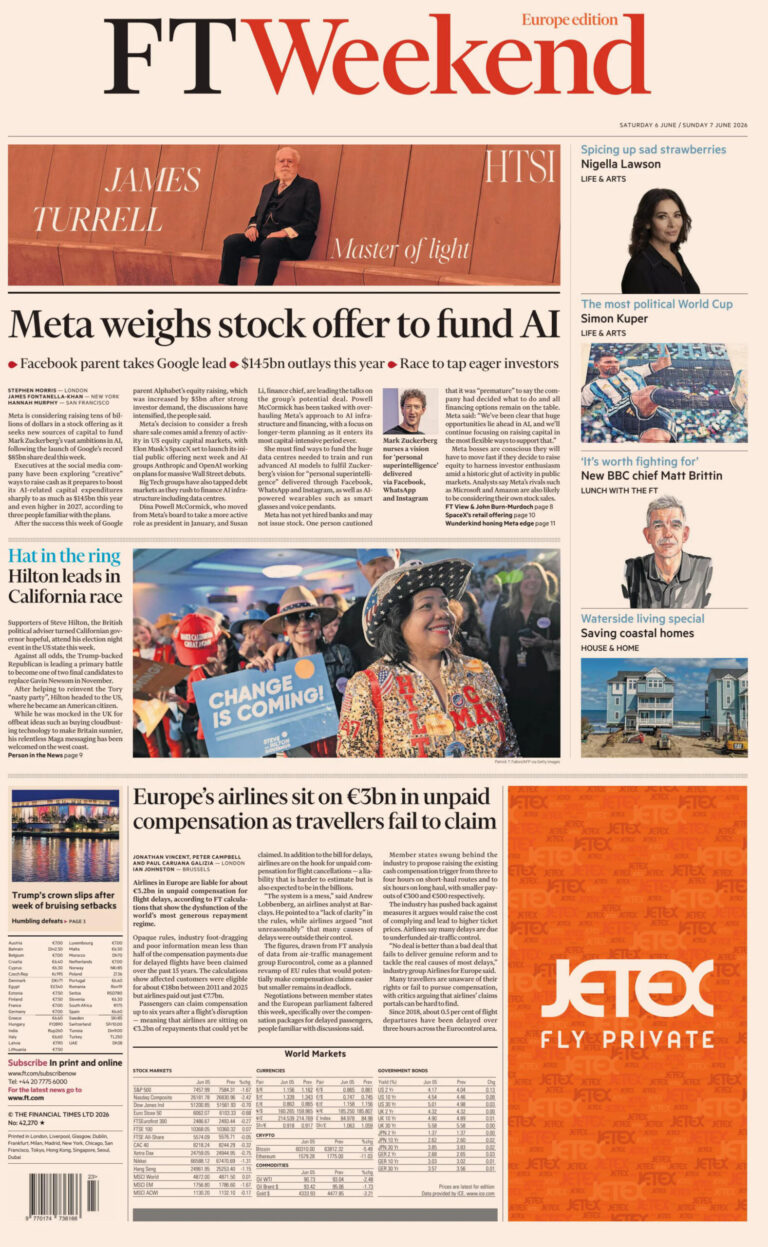 FT Weekend Europe 67 June 2026 FT Weekend Europe Kitap Kapağı