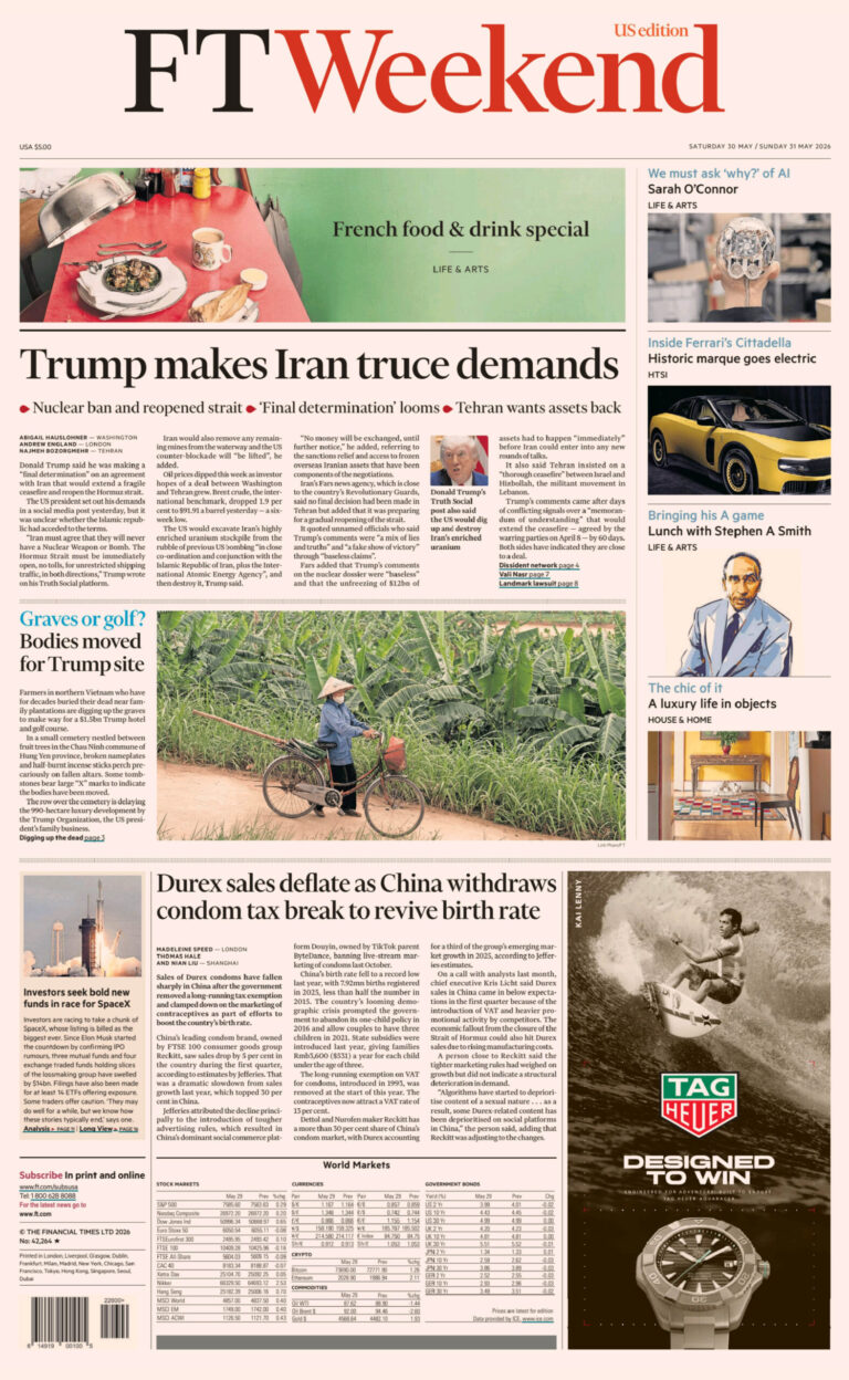FT Weekend USA 3031 May 2026 FT Weekend USA Kitap Kapağı