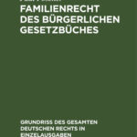 Familienrecht des Burgerlichen Gesetzbuches German Edition Paul Posener Kitap Kapağı