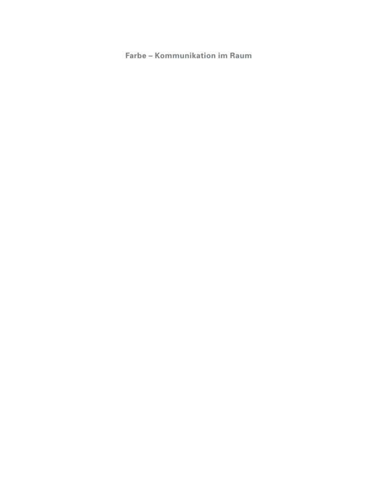 Farbe Kommunikation im Raum German Edition Gerhard Meerwein Kitap Kapağı