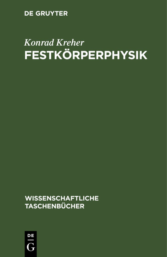 Festkorperphysik German Edition Konrad Kreher Kitap Kapağı