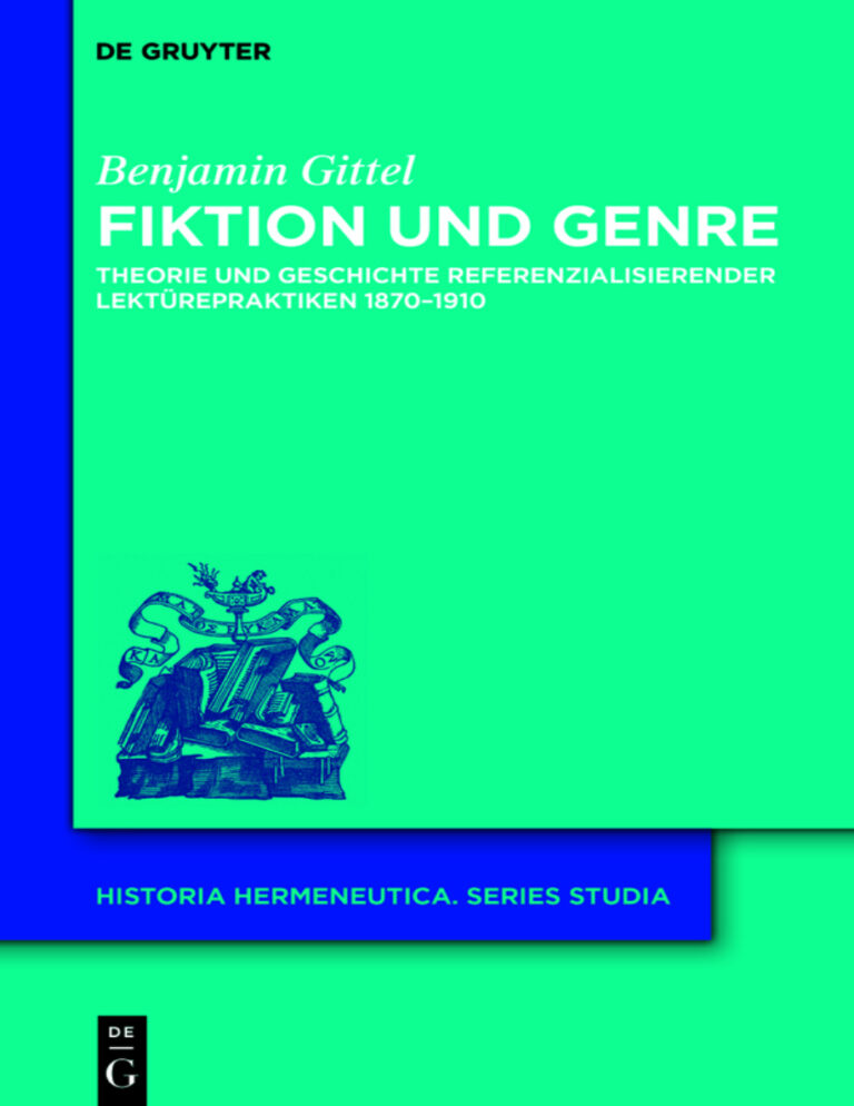 Fiktion und Genre German Edition Benjamin Gittel Kitap Kapağı