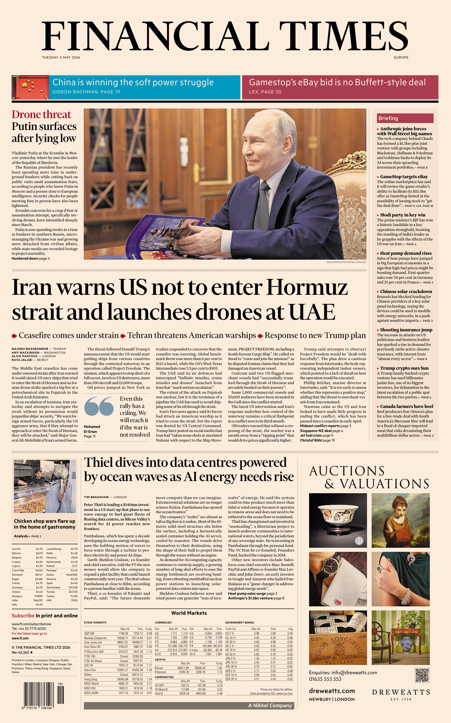 Financial Times Europe 05 May 2026 Financial Times Europe Kitap Kapağı