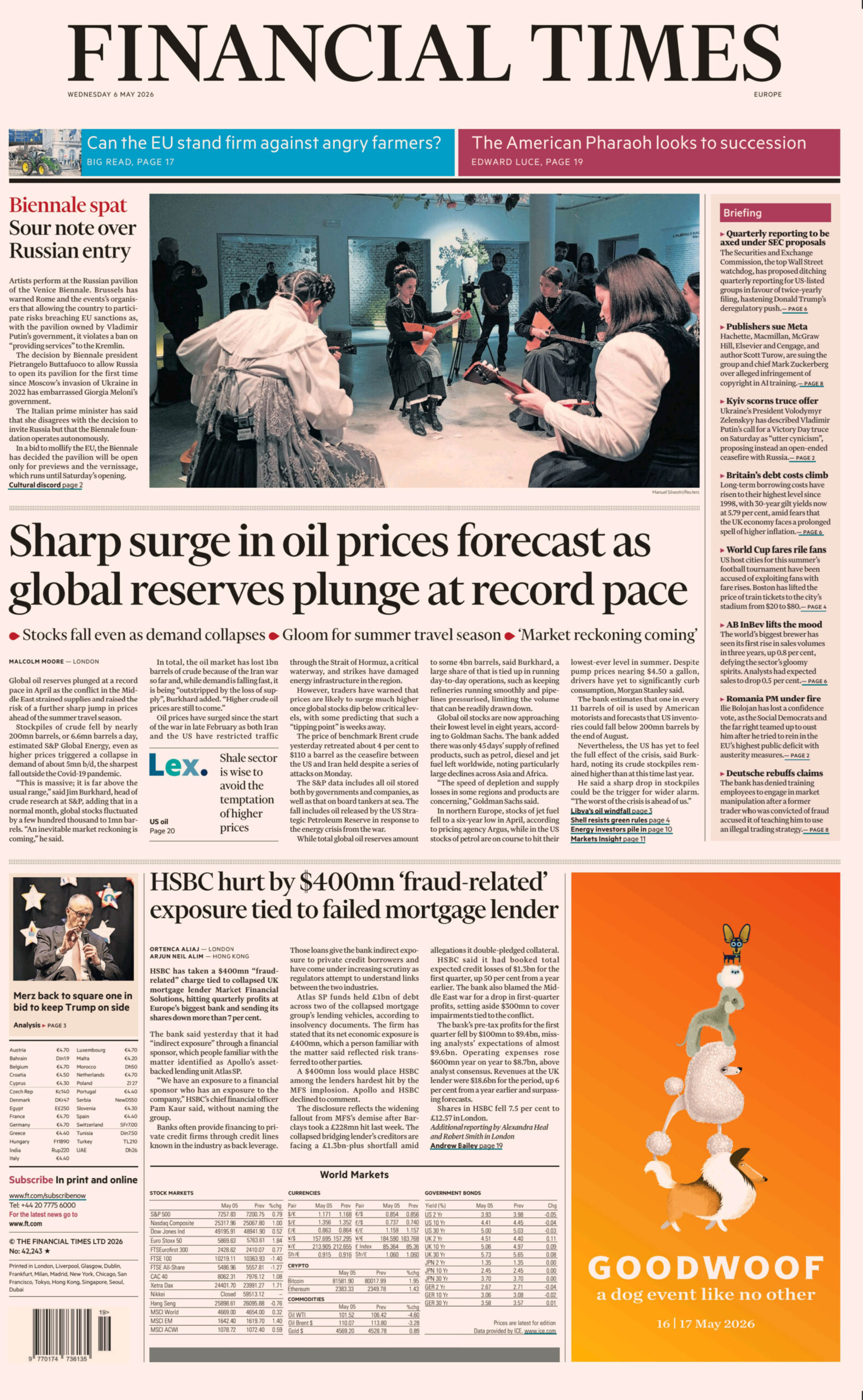 Financial Times Europe 06 May 2026 Financial Times Europe Kitap Kapağı