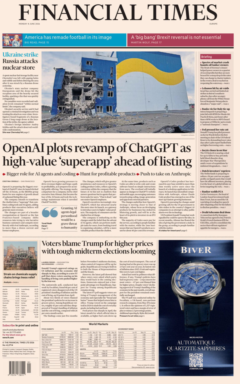 Financial Times Europe 08 June 2026 Financial Times Europe Kitap Kapağı