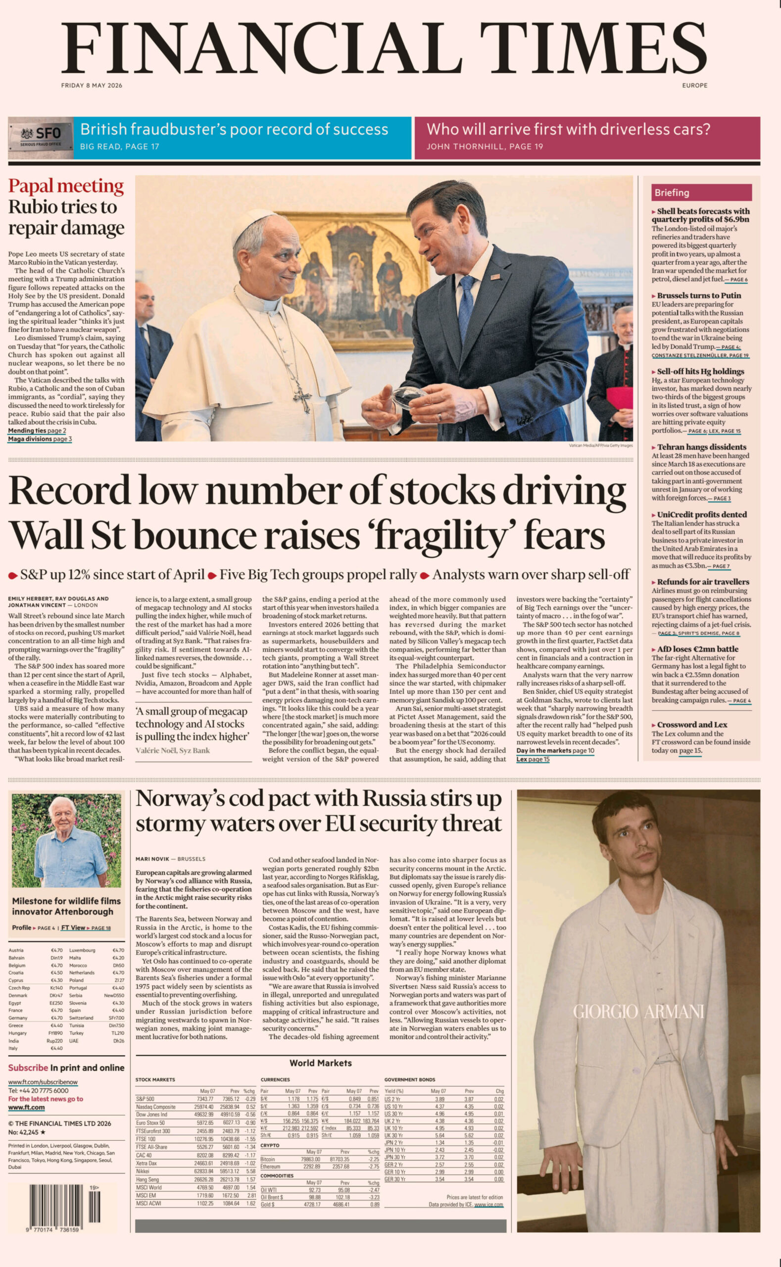 Financial Times Europe 08 May 2026 Financial Times Europe Kitap Kapağı