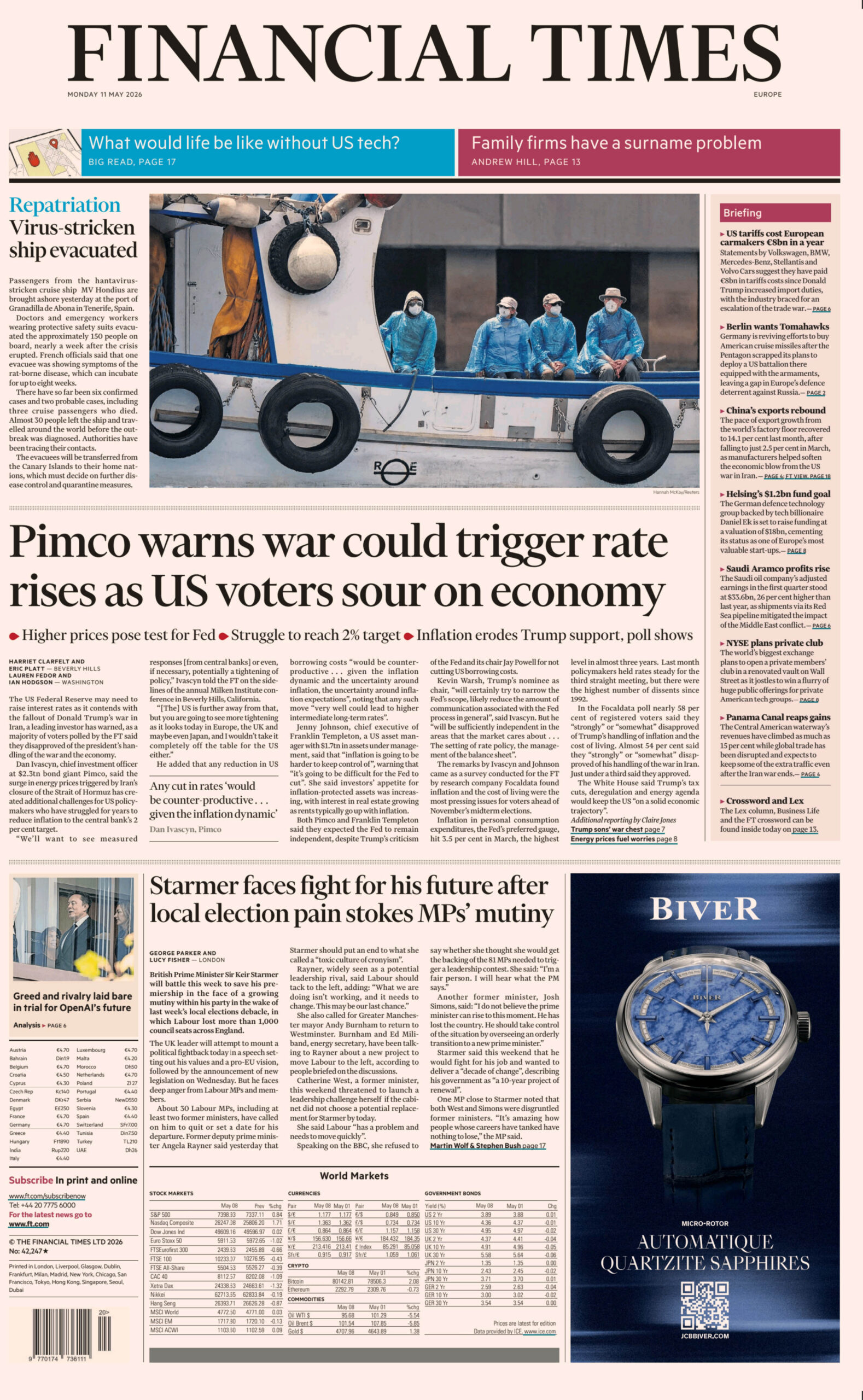 Financial Times Europe 11 May 2026 Financial Times Europe Kitap Kapağı