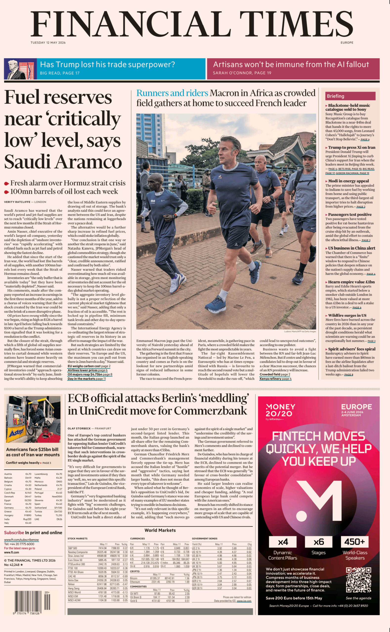 Financial Times Europe 12 May 2026 Financial Times Europe Kitap Kapağı