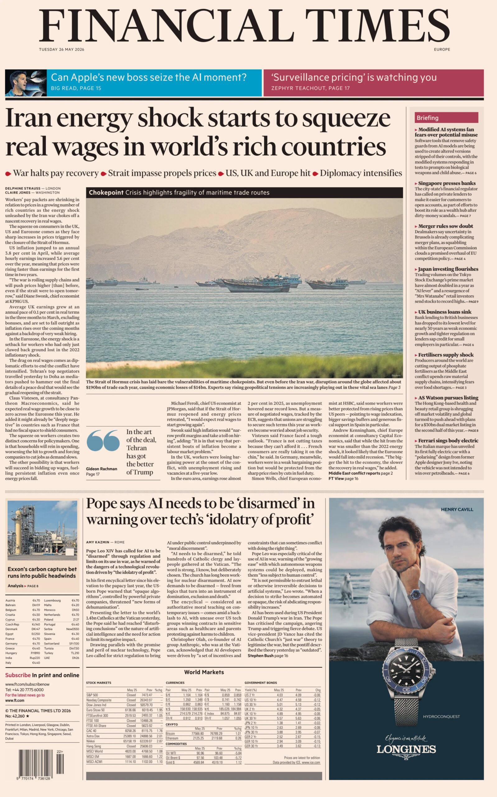 Financial Times Europe 26 May 2026 Financial Times Europe Kitap Kapağı