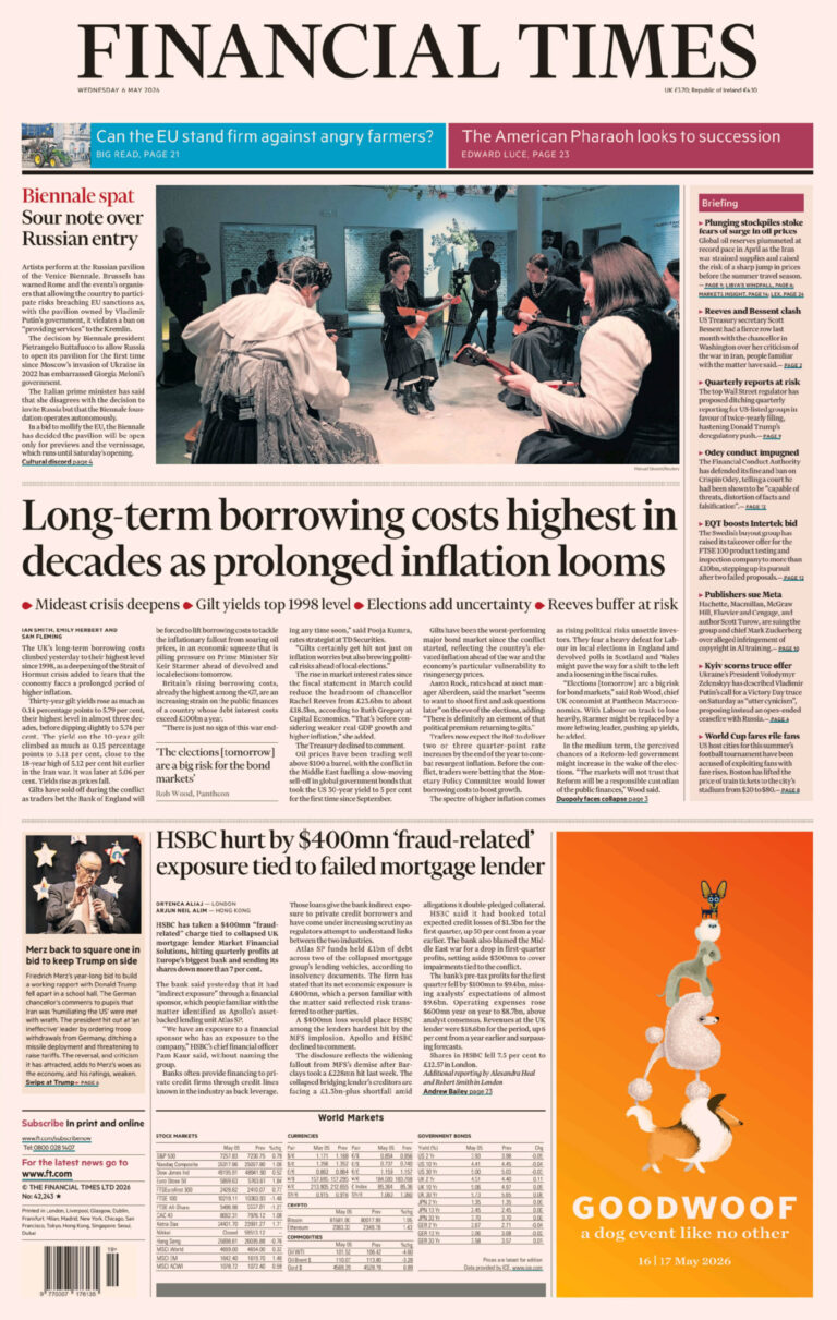 Financial Times UK 06 May 2026 Financial Times UK Kitap Kapağı