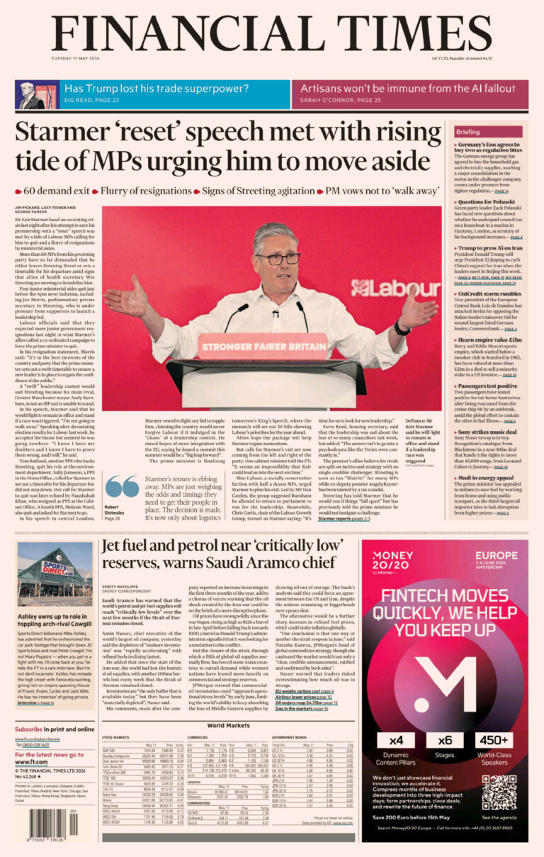 Financial Times UK 12 May 2026 Financial Times UK Kitap Kapağı