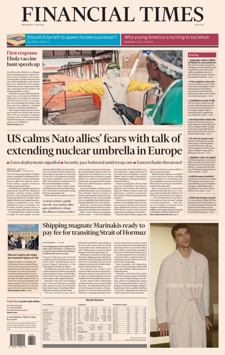 Financial Times USA 03 June 2026 Financial Times USA Kitap Kapağı