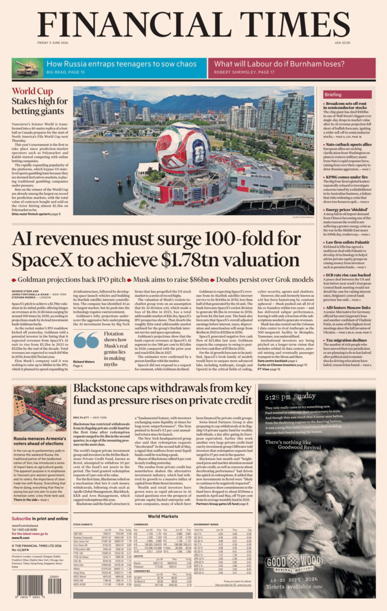 Financial Times USA 05 June 2026 Financial Times USA Kitap Kapağı