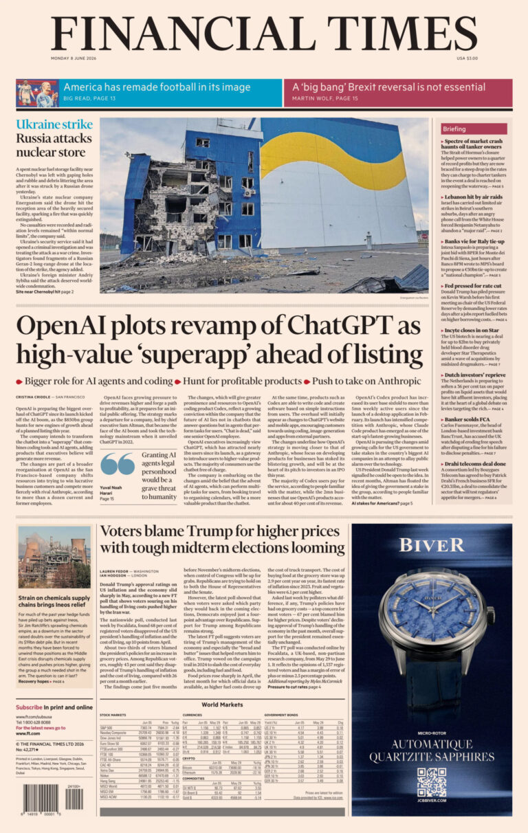 Financial Times USA 08 June 2026 Financial Times USA Kitap Kapağı