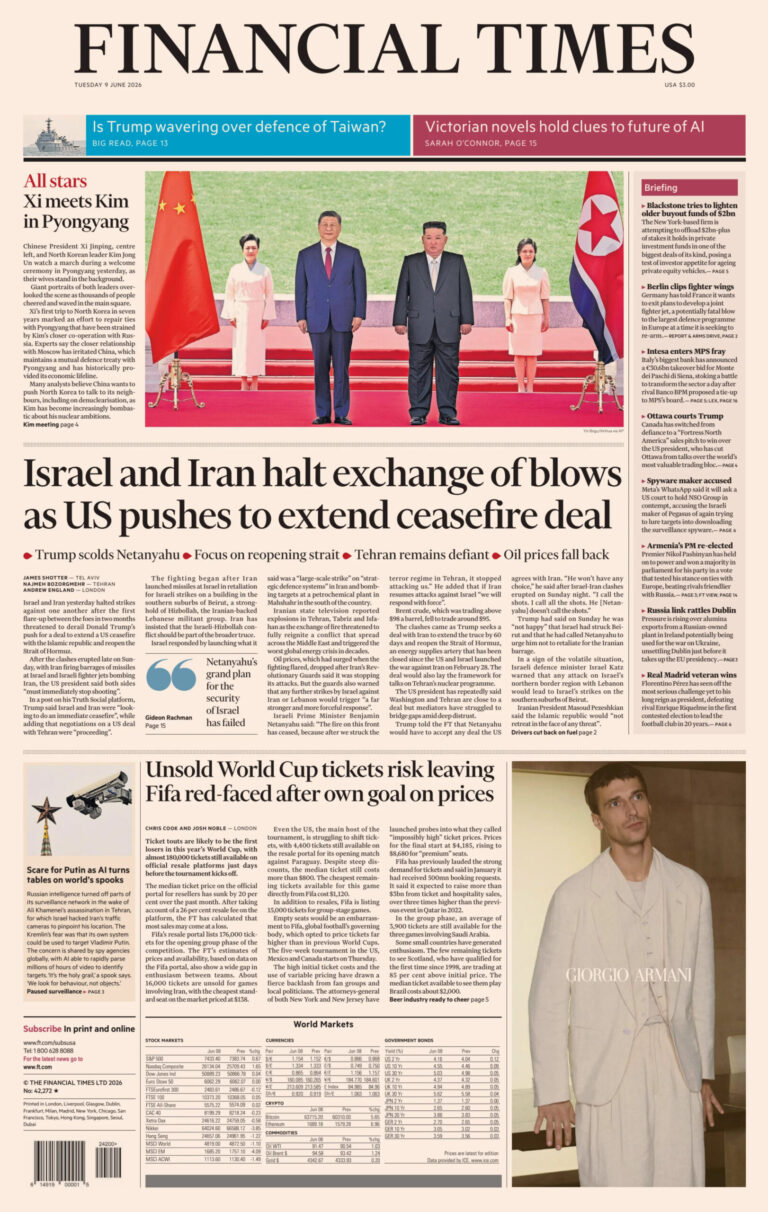 Financial Times USA 09 June 2026 Financial Times USA Kitap Kapağı