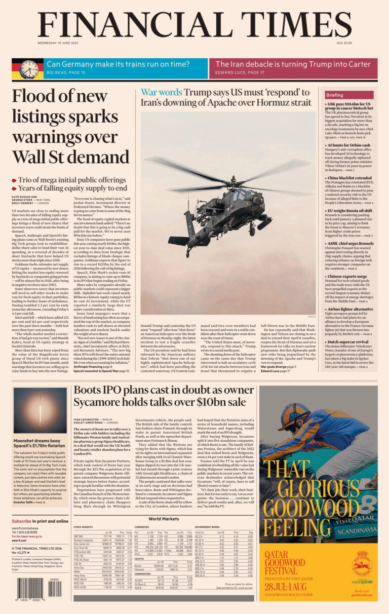 Financial Times USA 10 June 2026 Financial Times USA Kitap Kapağı