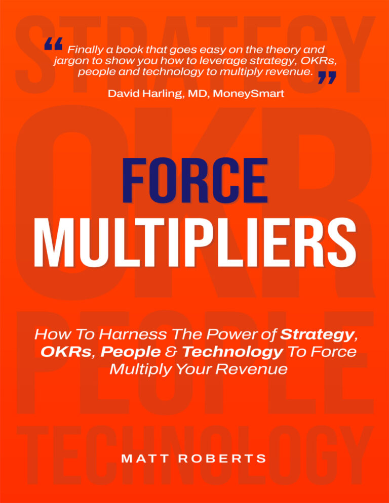 Force Multipliers How to harness the power of strategy OKRs Matt Roberts Kitap Kapağı