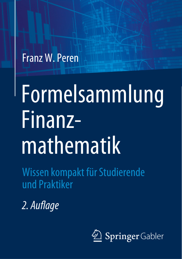 Formelsammlung Finanzmathemati German Edition Franz W Peren Kitap Kapağı