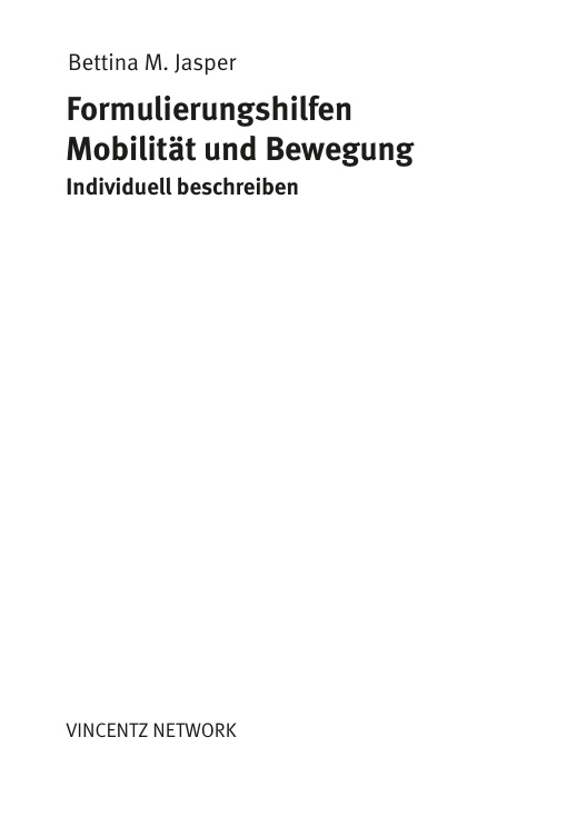 Formulierungshilfen Mobilitat und Bewegung German Edition Bettina M Jasper Kitap Kapağı