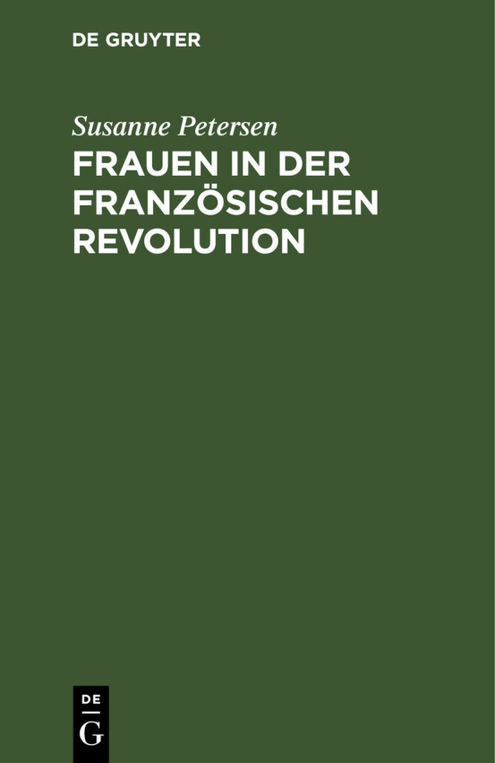 Frauen in der Franzosischen Revolution German Edition Susanne Petersen Kitap Kapağı