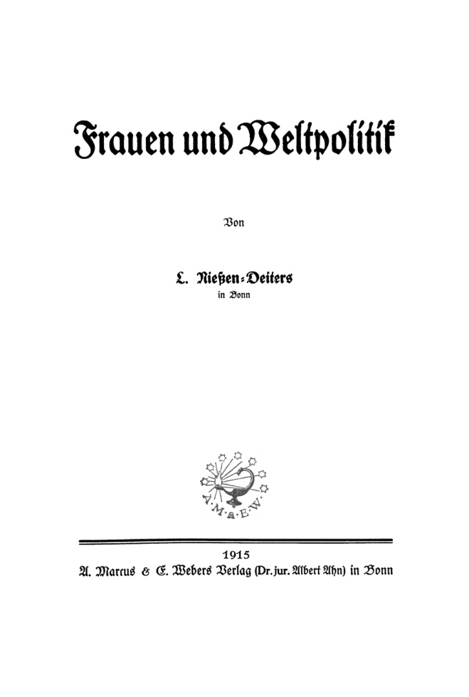 Frauen und Weltpolitik German Edition Leonore Niessen Deiters Kitap Kapağı