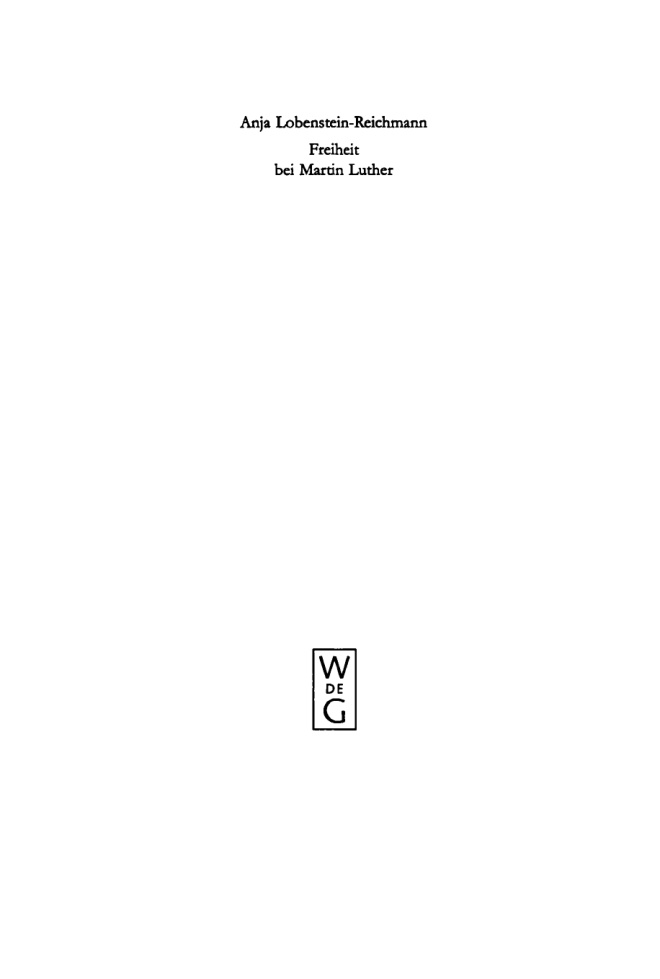 Freiheit bei Martin Luther German Edition Anja Lobenstein Reichmann Kitap Kapağı