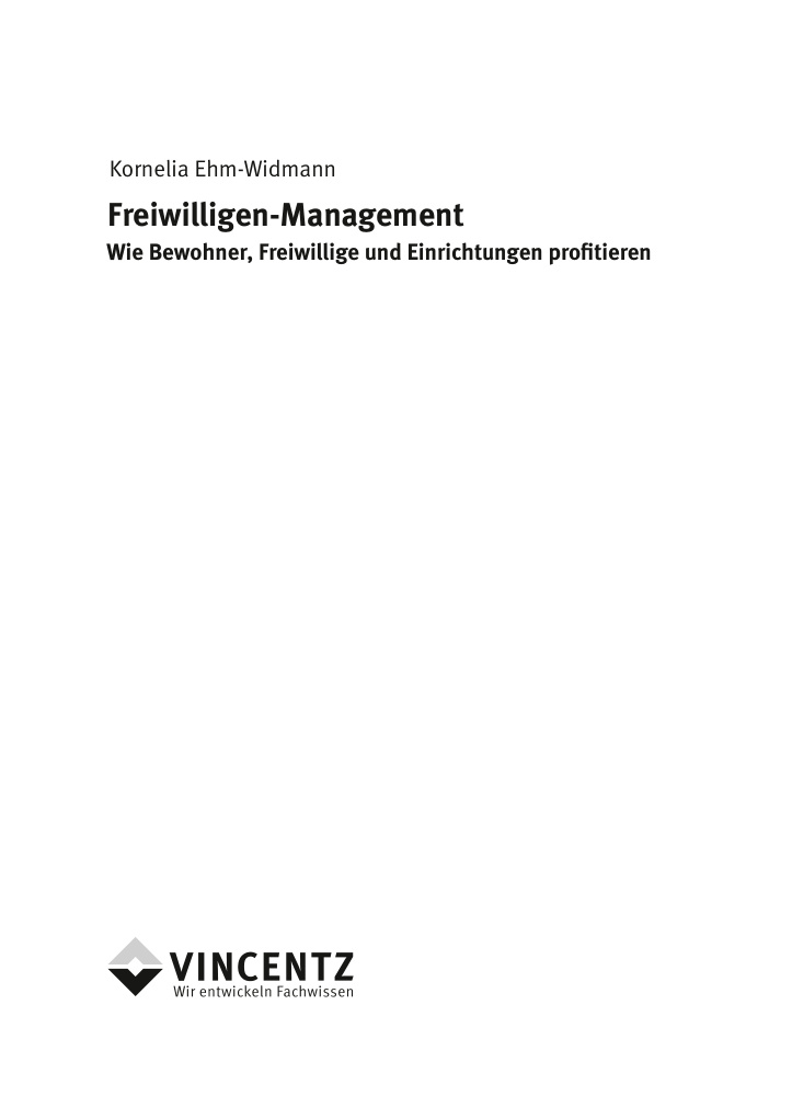 Freiwilligen Management German Edition Kornelia Ehm Widmann Kitap Kapağı