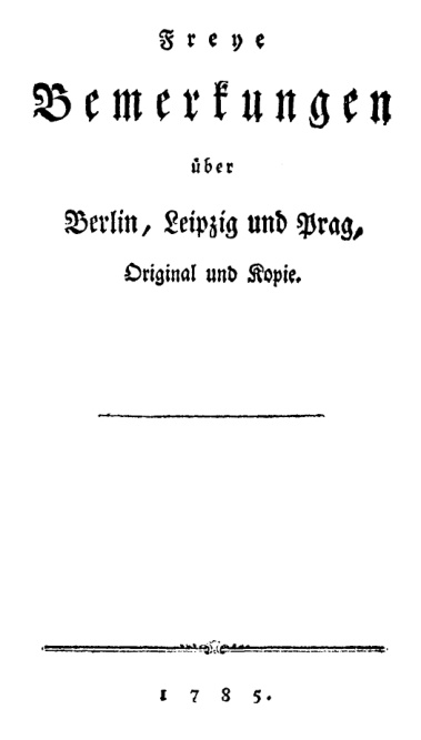 Freye Bemerkungen uber Berlin Leipzig und Prag Original und Kopie German Edition Karl Heinrich Krogen Kitap Kapağı