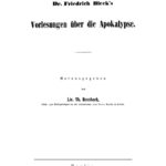 Friedrich Bleeks Vorlesungen uber die Apokalypse German Edition Friedrich Bleek Kitap Kapağı
