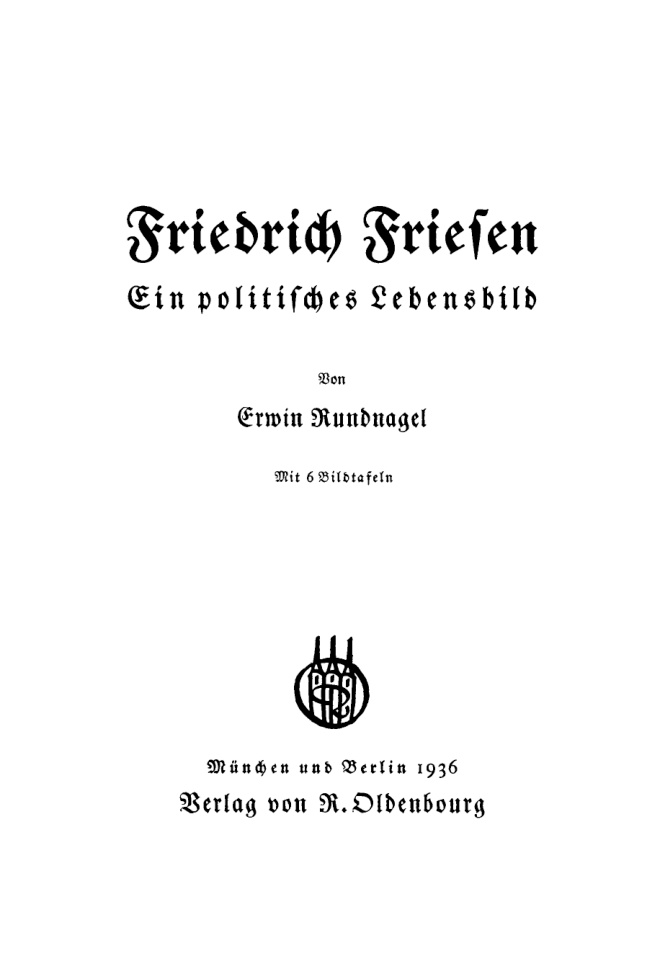 Friedrich Friesen German Edition Erwin Rundnagel Kitap Kapağı