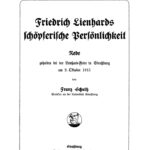 Friedrich Lienhards schopferische Personlichkeit German Edition Franz Schultz Kitap Kapağı