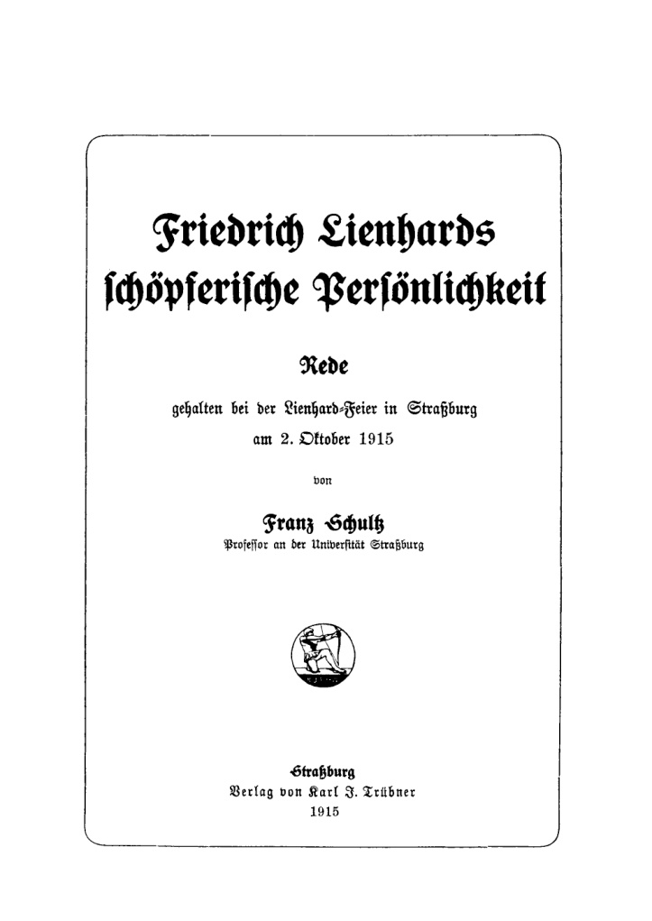 Friedrich Lienhards schöpferische Persönlichkeit PDF Download