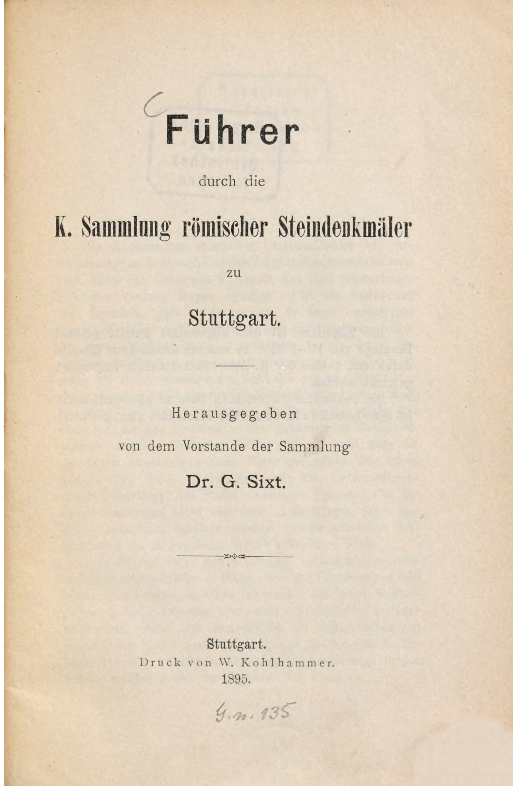 Führer durch die K. Sammlung römischer Steindenkmäler zu Stuttgart PDF Download