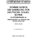 Fuhrer durch die Sammlung fur deutsche Volkskunde German Edition Staatliche Museen Kitap Kapağı