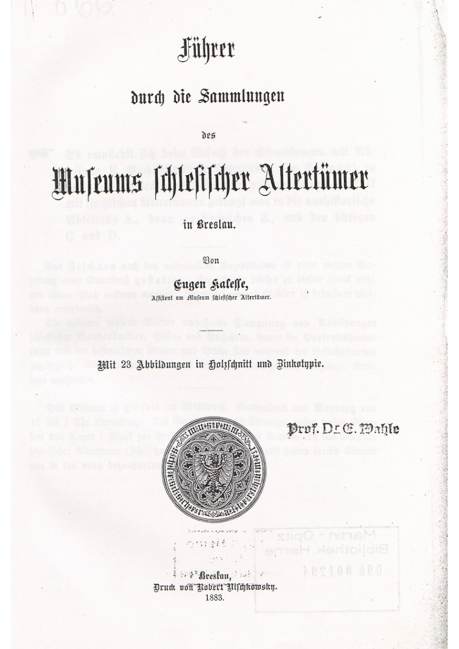 Führer durch die Sammlungen des Museums schlesischer Altertümer in Breslau PDF Download