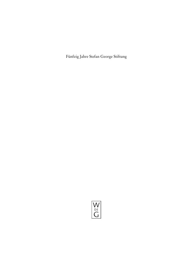 Funfzig Jahre Stefan George Stiftung 1959 2009 German Edition Christoph Perels Kitap Kapağı