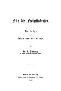 Fur die Freiheitsstrafen German Edition Richard Sontag Kitap Kapağı